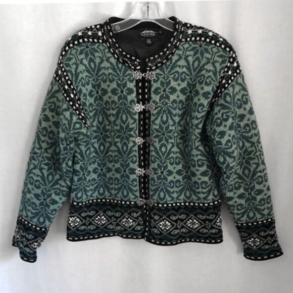 Icelandic Design Wool Sweater Cardigan Fully Lined Small - Picture 2 of 9